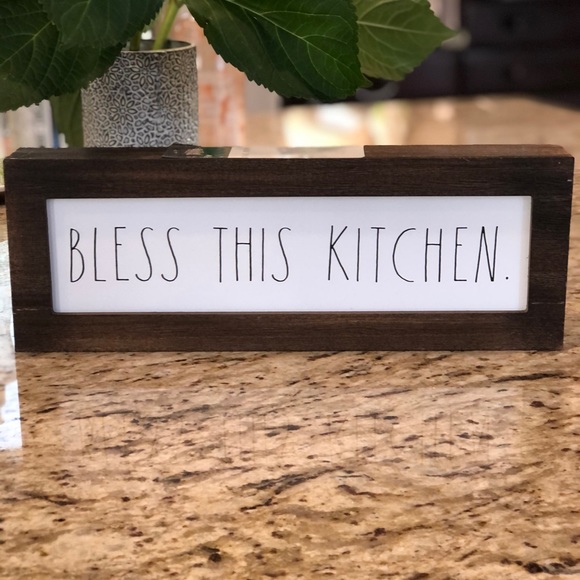 Rae Dunn BLESS THIS KITCHEN wooden sign